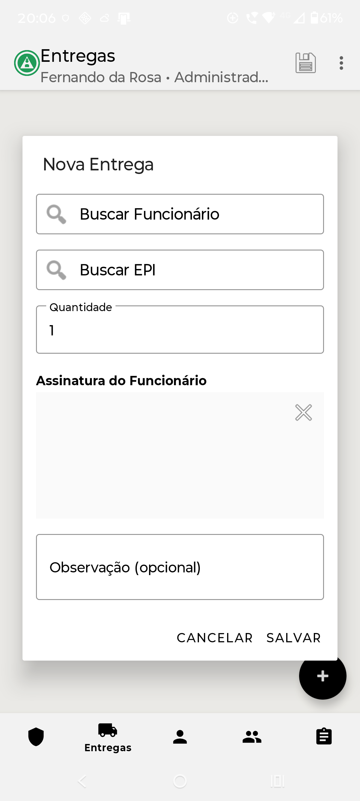 App Controle de EPI — Entregas